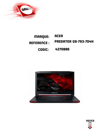 Manuel du propriétaire | Acer PREDATOR G9-793-704H Manuel utilisateur | Fixfr