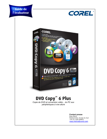 Mode d'emploi | Corel DVD Copy 6 Plus Manuel utilisateur | Fixfr