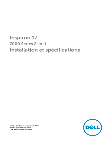 Dell Inspiron 17 7778 2-in-1 laptop Guide de démarrage rapide | Fixfr