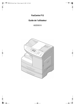 Xerox F12 FaxCentre Mode d'emploi