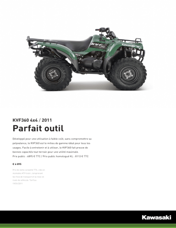 Manuel du propriétaire | Kawasaki KVF 360 4X4 Manuel utilisateur | Fixfr