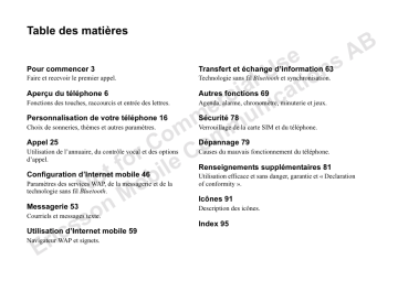 Mode d'emploi | Sony T68m Manuel utilisateur | Fixfr