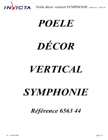 Manuel du propriétaire | Invicta SYMPHONIE VERTICAL Manuel utilisateur | Fixfr