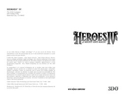 GAMES PC HEROES OF MIGHT AND MAGIC IV Manuel utilisateur