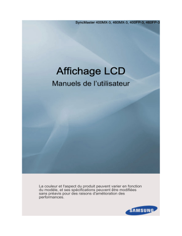 Manuel du propriétaire | Samsung 460FP-3 Manuel utilisateur | Fixfr