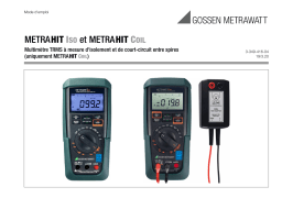Gossen MetraWatt METRAHIT ISO Operating instrustions