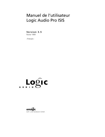 Apple Emagic Logic Audio Pro 3.5 Mode d'emploi | Fixfr