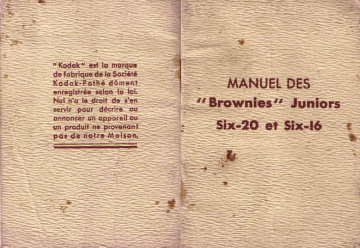 Brownie Junior Six-20 | Mode d'emploi | Kodak Brownie Junior Six-16 Manuel utilisateur | Fixfr