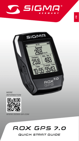 Guide de démarrage rapide | SIGMA SPORT ROX 7.0 GPS Manuel utilisateur | Fixfr