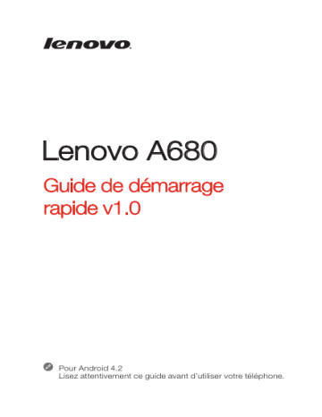 Lenovo A680 Manuel utilisateur | Fixfr