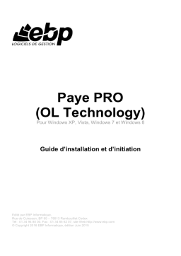 EBP Paye Pro 2016 Open Line Manuel utilisateur