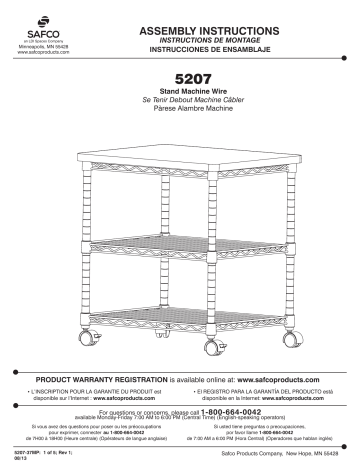 Installation manuel | Safco 5207BL Printer Stand Guide d'installation | Fixfr
