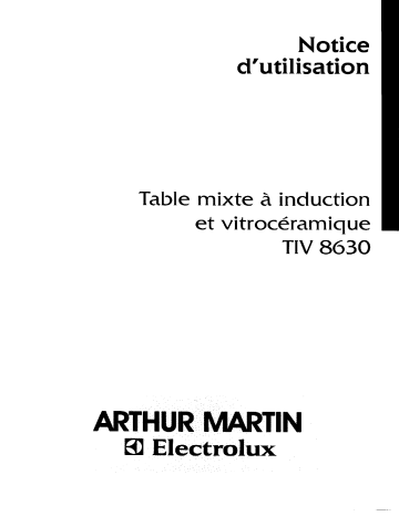 ARTHUR MARTIN ELECTROLUX TI8630N Manuel utilisateur | Fixfr