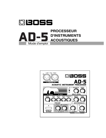 Manuel du propriétaire | Boss AD-5 Manuel utilisateur | Fixfr