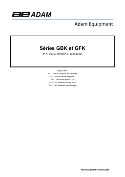 Adam Equipment GBK GFK Bench Checkweighing Scale Manuel utilisateur