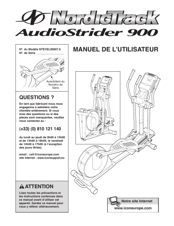 Audiostrider 900 Elliptical | NordicTrack NTEVEL99007.0 Manuel utilisateur | Fixfr