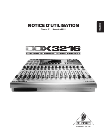 Manuel du propriétaire | Behringer DDX 3216 Manuel utilisateur | Fixfr