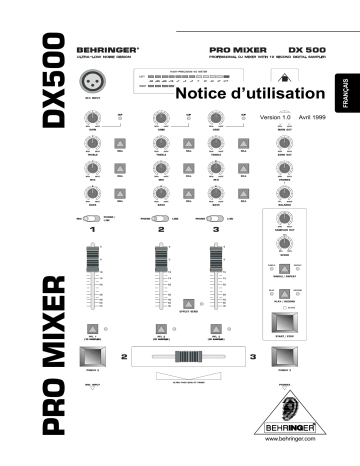 Manuel du propriétaire | Behringer DX500 Manuel utilisateur | Fixfr