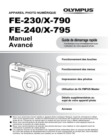 FE230 | X790 | X795 | Olympus FE240 Manuel utilisateur | Fixfr