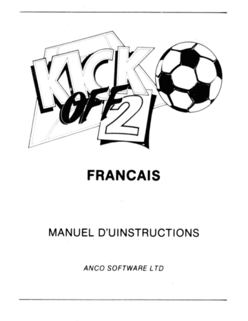 Manuel du propriétaire | GAMES PC KICK OFF 2 Manuel utilisateur | Fixfr