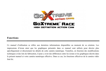 Manuel du propriétaire | Easypix GoXtreme race Manuel utilisateur | Fixfr