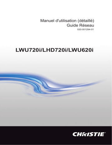 LWU720i-D | LHD720i-D | Christie LWU620i-D High brightness and resolution, low cost, single-lamp 3LCD projection Manuel utilisateur | Fixfr