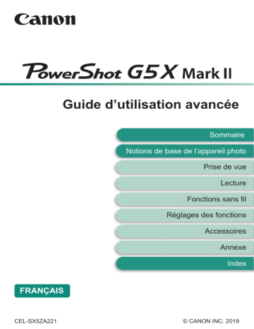 Manuel du propriétaire | Canon PowerShot G5 X Mark II Manuel utilisateur | Fixfr