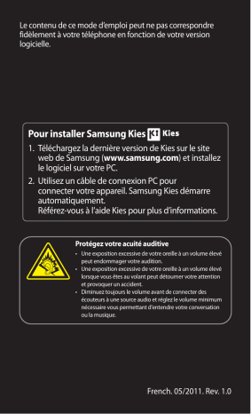 Galaxy S II orange | Mode d'emploi | Samsung GT-I9100 orange Manuel utilisateur | Fixfr