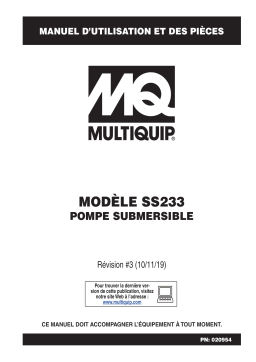 MQ Multiquip SS233 Pompes submersible Manuel utilisateur