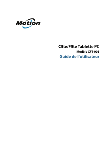 F5te Windows 8 | Mode d'emploi | Motion Computing C5te Windows 8 Manuel utilisateur | Fixfr