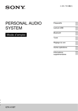 Sony GTK-X1BT Mode d'emploi