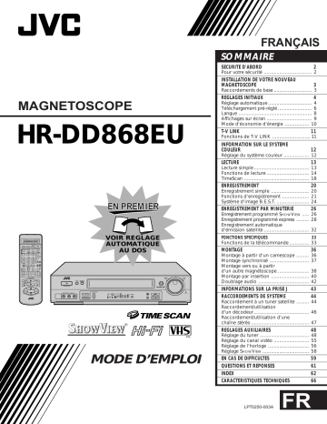 Manuel du propriétaire | JVC HR-DD868EU Manuel utilisateur | Fixfr