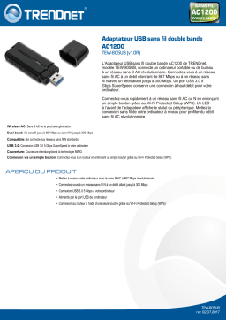 Trendnet TEW-805UB AC1200 Dual Band Wireless USB Adapter Fiche technique