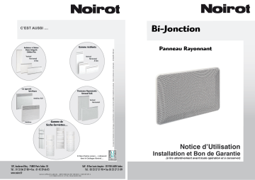 Manuel du propriétaire | Noirot BI-JONCTION Manuel utilisateur | Fixfr