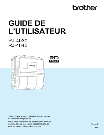 Manuel du propriétaire | Brother RJ-4040 Manuel utilisateur | Fixfr