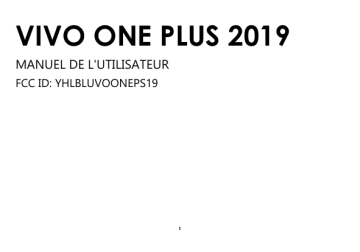 Blu Vivo One Plus 2019 Manuel du propriétaire | Fixfr