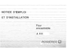 ROSIERES A 111 Manuel utilisateur