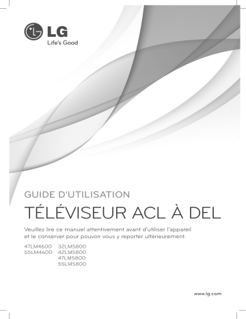 42LM5800 | 55LM5800 | LG 47LM5800 Manuel du propriétaire | Fixfr