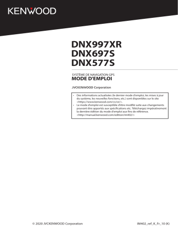 DNX 997 XR | DNX 577 S | Kenwood DNX 697 S Mode d'emploi | Fixfr