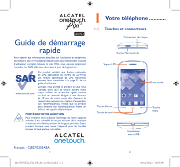 4015D Pixi 2 | Guide de démarrage rapide | Alcatel Pixi 2 Manuel utilisateur | Fixfr