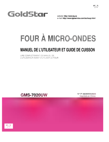 LG MS-74MNU Manuel du propriétaire | Fixfr