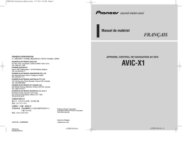 Pioneer AVIC X1 Manuel utilisateur | Fixfr