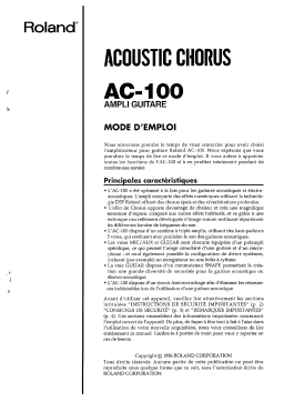 Roland AC-100 Manuel utilisateur