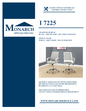 Monarch Specialties I 7225 OFFICE CHAIR Manuel utilisateur | Fixfr