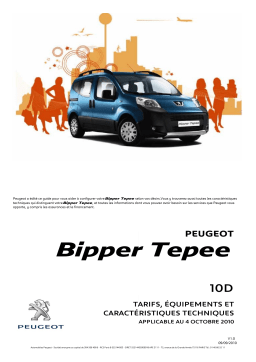 Peugeot BIPPER TEPEE Manuel utilisateur