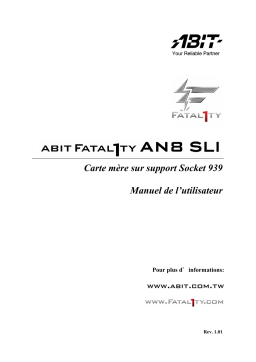 Abit FATAL1TY-AN8-SLI Manuel utilisateur