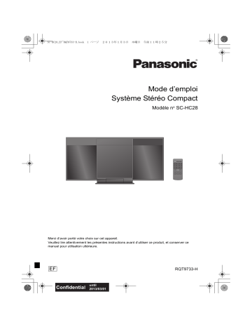 Manuel du propriétaire | Panasonic SC-HC28EF Manuel utilisateur | Fixfr
