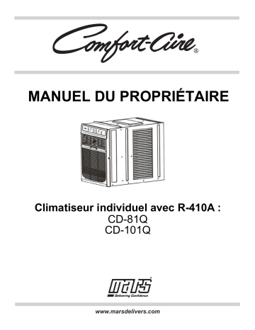 CD-81Q | COMFORT-AIRE CD-101Q WINDOW AC 10K R-410A 115V Manuel utilisateur | Fixfr