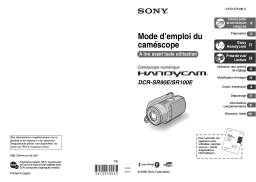 Sony DCR-SR90E Mode d'emploi