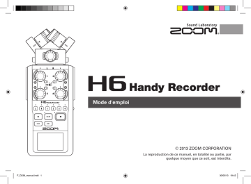 Zoom H6 Mode d'emploi | Fixfr